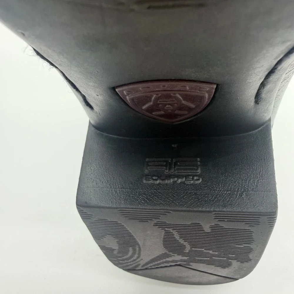 Ariat Heritage Western R-Toe Black Leather Boots 10001037 Womens 8.5 B